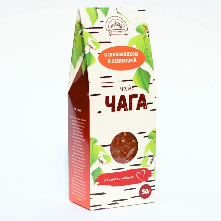 Берёзовая чага c шиповником эхинацеей
