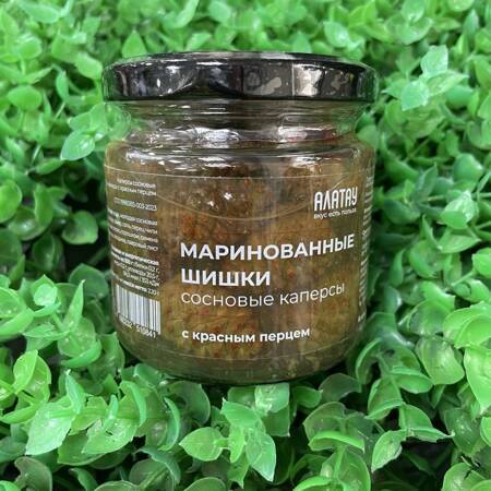 Маринованные шишки сосновые каперсы с красным перцем